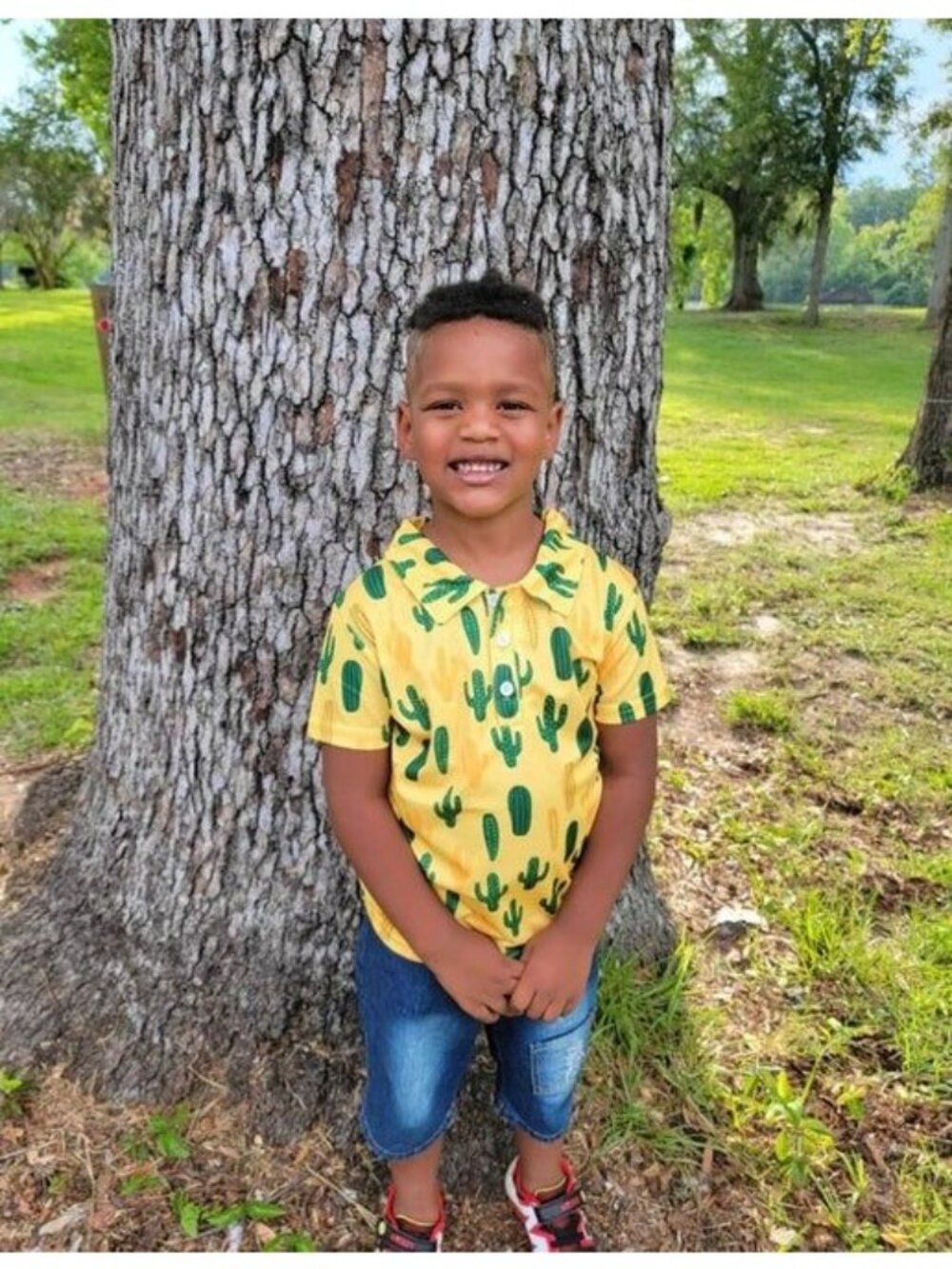 Yellow Short Sleeve Cactus Boy's Polo w/Collar Youth 2T